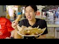 $100 CHANGI VILLAGE HAWKER FOOD CHALLENGE! | Eating with a Grab Driver! | Singapore Street Food!