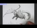 How to draw Imaginary Dragon Wyvern | Drawing Creature Monster | 空想のモンスターを描く ドラゴン ワイバーン