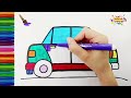 Drawing And Coloring A Car 🚗🌈 Drawings For Kids 🌈