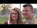Sailor surprises sister at graduation