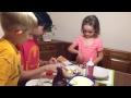 Megan making banana splits