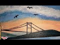 Ortaköy Mosque painting| Bosphorus bridge painting|  #GrandMecidiyeMosque #acrylicpainting