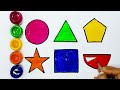 2d shapes drawing activity for kids, how to draw shapes, 2d shapes, colors song, Preschool Learning
