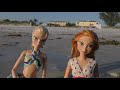 Super Beach day ! Elsa & Anna toddlers - Barbie - sand play - water fun - splash - sunset