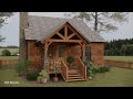 26'x32' (8x10m) Charming 2-Bedroom Wood Cabin Design !!!! It's PERFECT