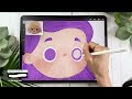 How To Draw Cartoon Faces + Adding Texture To Illustrations • Cute Art • Procreate Tutorial