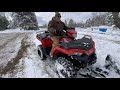 Polaris Sportsman 450 HO plowing 6 inches of snow