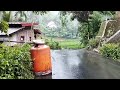 Heavy Rain Falls on a Very Beautiful and Peaceful Village