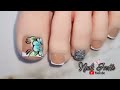 DISEÑO DE UÑAS PIE FLOR TURQUESA | VIDEO DE CÓMO DECORAR LAS UÑAS FÁCIL TU MISMA | #nailart  #nails