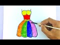 Dress 👗 Drawing, Painting and Coloring for kids and toddlers | Draw Dress #dress #frock #drawing