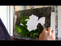 Palette Knife Oil Painting | White Flowers | Part 2