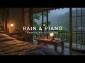 Stress Relief Music with Rain Falls Outside the Window - Relaxing Music for Sleep, Calming, Peaceful