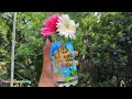 Very Easy Floral Painting on Glass || Glass Painting Design || Glass Craft || By - Priti Saha
