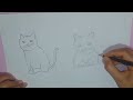 Cat Kitten Drawing  Idea for beginners and kids | Cute kitten drawing easy with pencil