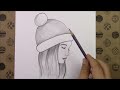Easy Step by Step How To Draw A Girl Wearing A Beret, Drawing Hobby Pencil Drawing Pictures