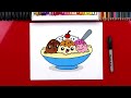 How To Draw A Banana Split Cartoon 🍌