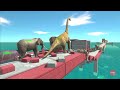 Running Competition on Unstable Bridge - Animal Revolt Battle Simulator