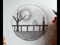 Easy circle scenery drawing || easy circle drawing ideas for beginner's ||#circledrawing