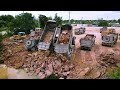 EP10| Wonderful Dump Trucks Process Landfilling Stone With Best Technique of Komatsu Dozers Pushing