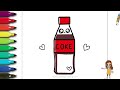 How to Draw a Cute Coke Bottle Step by step Follow Along video for KIDS