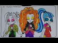Coloring Pages EQUESTRIA GIRLS - Dazzlings/ How to color My Little Pony/Drawing Tutorial Art/MLP🦄art