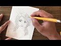 How to draw a girl with flowers in her hair || Pencil Sketch