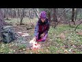 Testing my firestarters in a rainy and damp Swedish forest