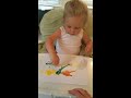 Giorgio clips. First time finger painting... And a little of the alphabet.