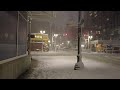 Portland Snowstorm Walk at Night, Pearl District