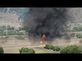 7 minutes ago! Thousands of tons of Israeli fuel trucks destroyed by Palestinian militant fighters