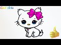 How to draw a cute kitten || Easy drawing || Как нарисовать милого котёнка