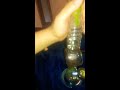 $400 Pyramid Donut Hole Flush Bong ( Clover Glass)