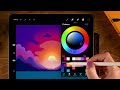 You Can Draw This Sunset Beach Landscape in PROCREATE - Step by Step Procreate Tutorial