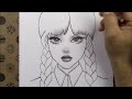 Kolay Anime Çizimi Wednesday Addams Anime Karakterinde Çizmek