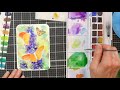 How To Paint with Inktense Pans, Are they Watercolor? Butterfly & Lavender Painting on a Postcard
