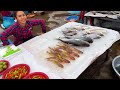 Giant fish market in Vientiane Laos, lots of delicious Laotian mountain specialties