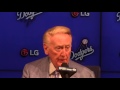 Vin Scully meets the media one final time at Dodger Stadium