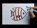 how to draw a fish||easy fish step by step ||drawing for kids ||new drawing video