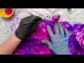 Painting a silk scarf with alcohol inks. (sped up X2. No sound)