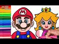 Drawing And Coloring Super Mario And Princess Peach 👨❤️👸🏼🍄🌈 Drawings For Kids