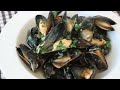 Drunken Mussels Recipe - Mussels Steamed in a Garlic, Lemon & Wine Broth