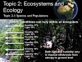 Topic 2 Ecosystems and Ecology   Species and Populations Part 2
