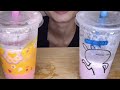 ASMR Drinking Strawberry & Taro Smoothie