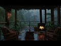 Cozy Tree House Porch: Rain, Fireplace Relaxing and Stress Relief 🌦️