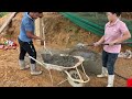 The process of transferring sand and bricks to build a new house foundation | Family Farm Life
