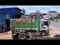 Great New Project Opening..! Best Processing Skills Bulldozer Push Dirt Dump Truck 5Ton Unloading