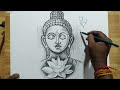 how to draw lord buddha easy pencil sketch drawing,easy pencil art gautam buddha,gowthama buddha ,