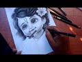 Krishna drawing//Bal Krishna Drawing Easy//Little Krishna Drawing//Krishna Drawing Step By Step