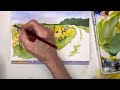 Simple Watercolor techniques for flower fields