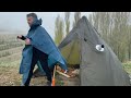 Extreme Alaska -46° Solo Camping 7 Days | Snowstorms 3 Days Stove Hut Camping in Heavy Snowfall